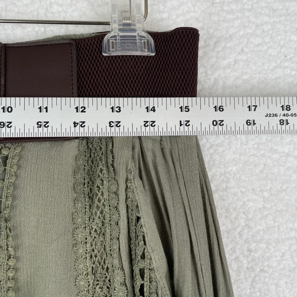 Altard State Womens L Sage Green Wide Leg Palazzo Pants Corset Waist Lace 17G361 - Picture 8 of 13